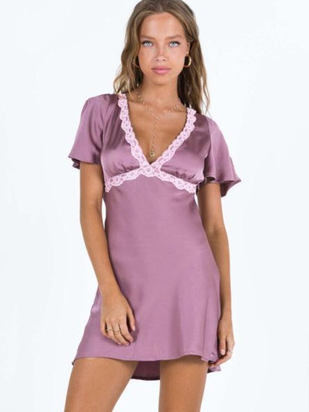 Princess Polly Satin Purple Mini Dress